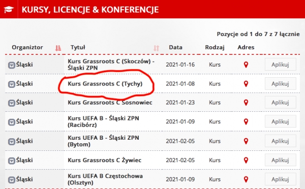 KURS TRENERSKI GRASSROOTS C - OSTATNIE 2 MIEJSCA